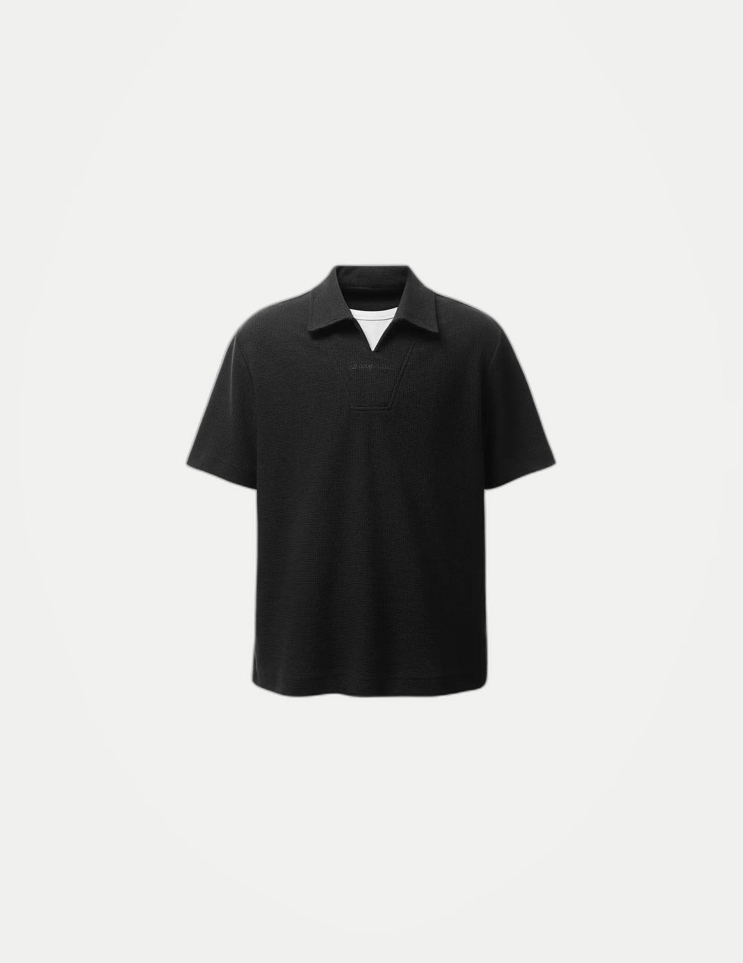 Women’s Retro Waffle Polo Shirt – Short Sleeve Turn-Down Collar Casual Summer Top