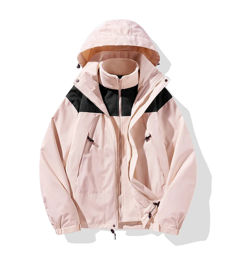 Unisex 3-in-1 Outdoor Jacket – Waterproof & Breathable Warm Winter Coat for Camping, Hiking & Skiing