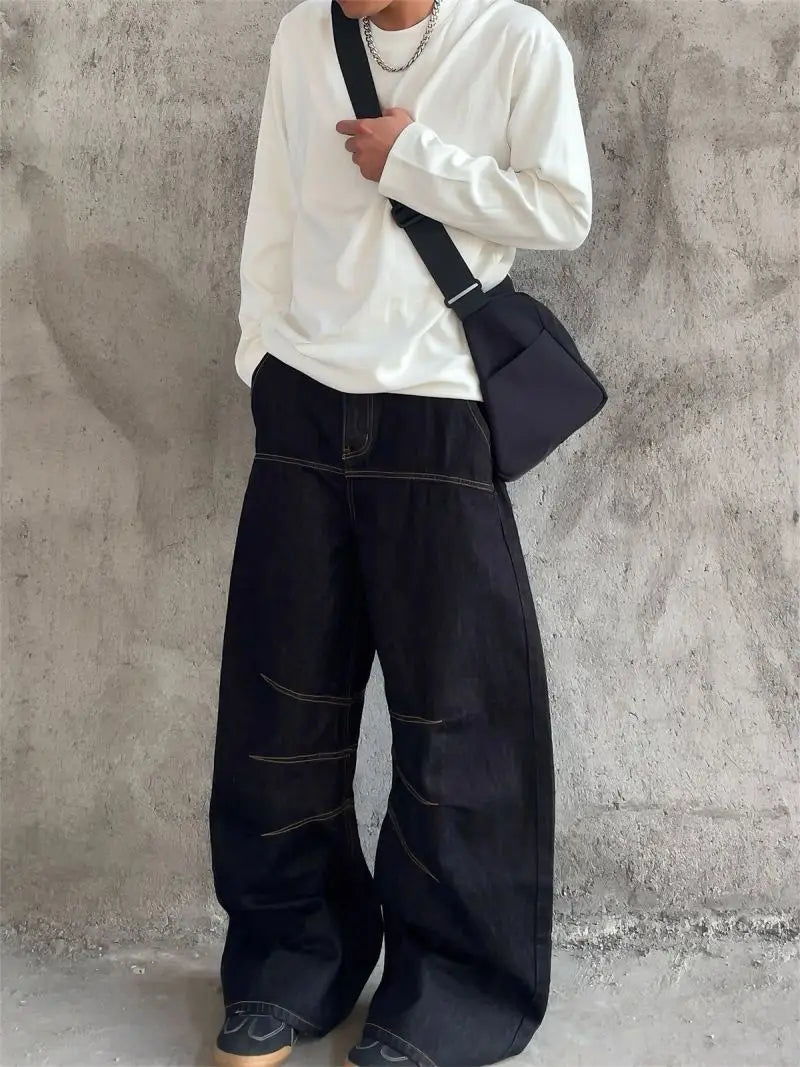 Retro Japanese Wide Leg Jeans