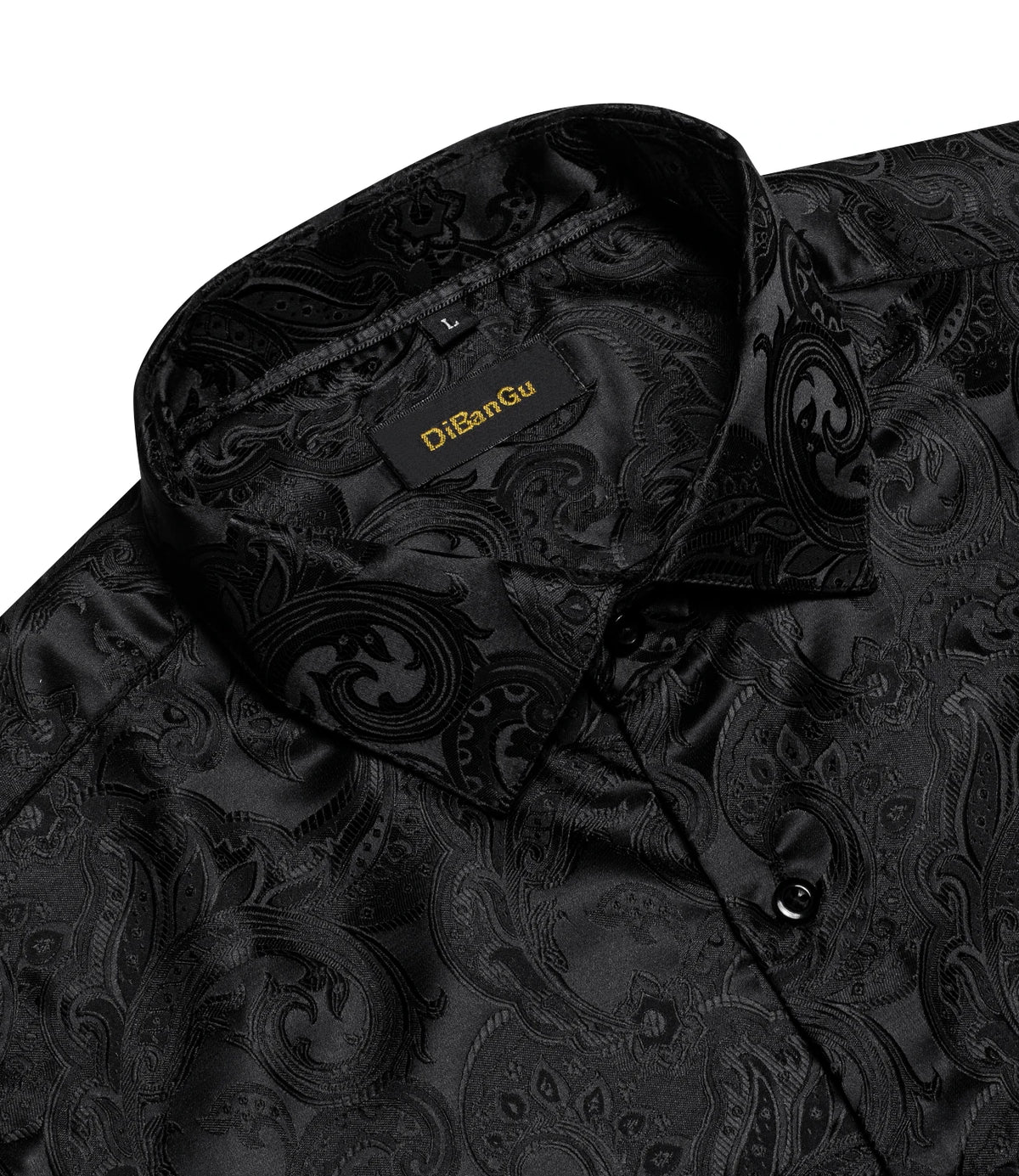 Men’s Paisley Dress Shirt – Long Sleeve Turn-Down Collar Formal Shirt