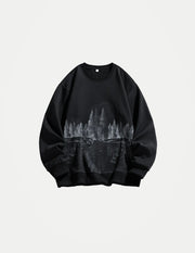Men’s Loose-Fit Sweatshirt – Round Neck Rabbit Fur Blend Base Layer, Comfortable Autumn Casual Top