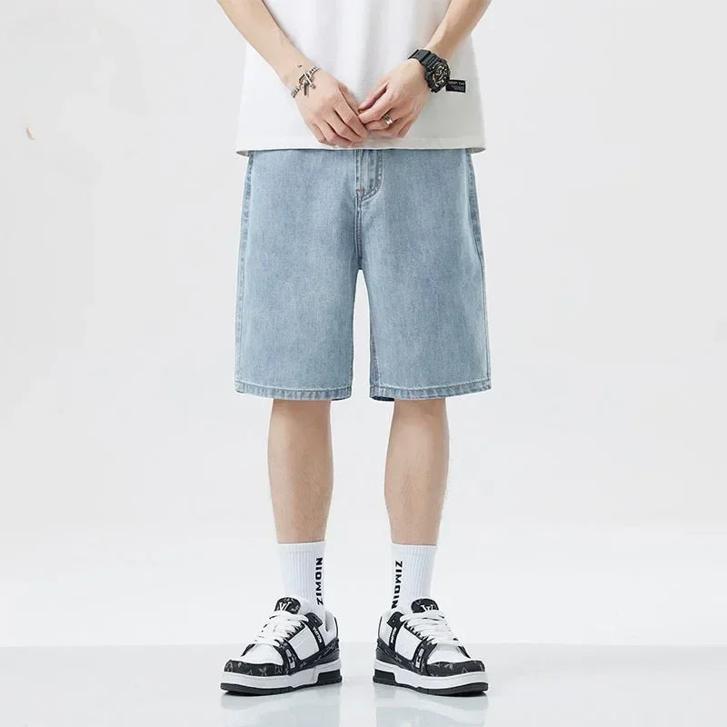 Men's Classic Stretch Denim Shorts – Straight Leg Summer Jorts