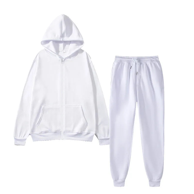Unisex Winter Sportswear Set – Warm Hooded Zipper