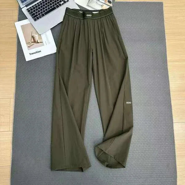 Women’s High-Waist Wide-Leg Pants – Lightweight Breathable Straight-Leg Trousers | Loose Casual Yoga & Summer Sweatpants