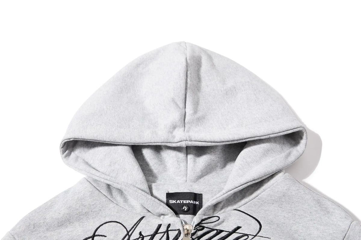 Women’s Camouflage Zip-Up Hoodie – Vintage Letter Embroidery Cropped Sweatshirt | Loose Casual Streetwear Jacket