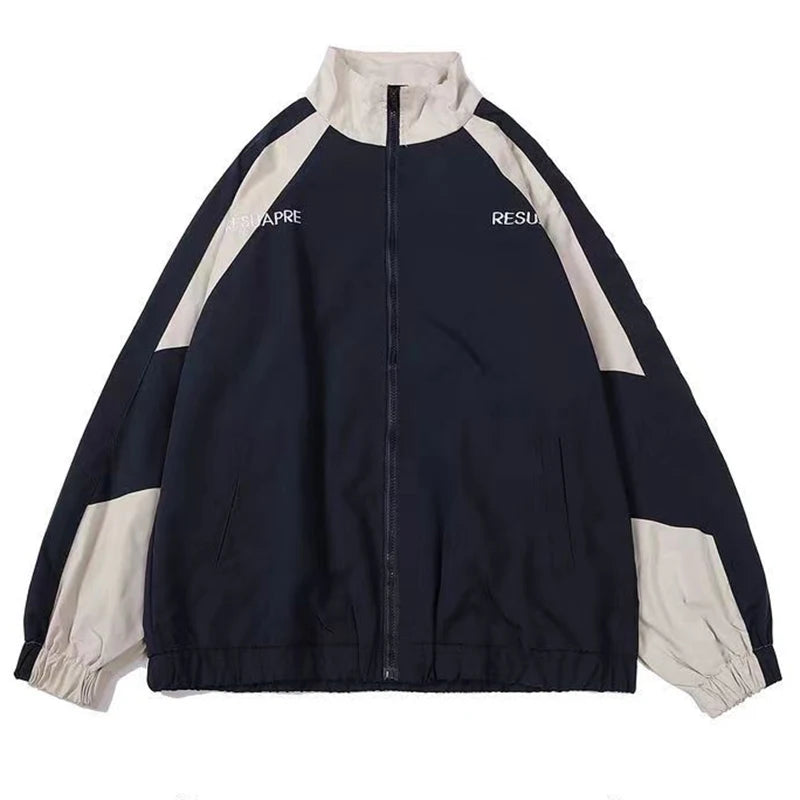 Men’s Reflective Stripe Windbreaker Jacket – Hip Hop Streetwear Zip-Up Sports Coat