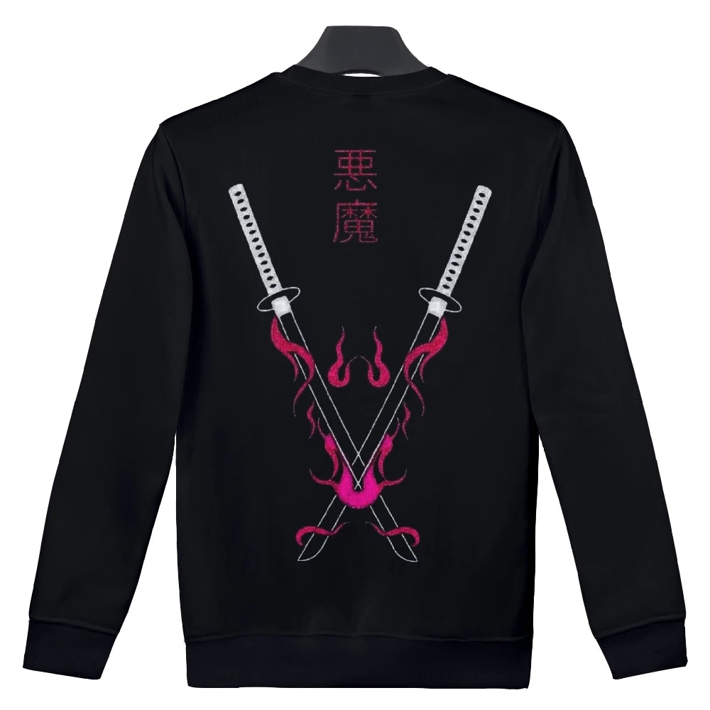 Unisex Samurai Demon 3D Print Hoodie – Japanese Anime Long Sleeve Pullover Sweatshirt, Casual Streetwear Top