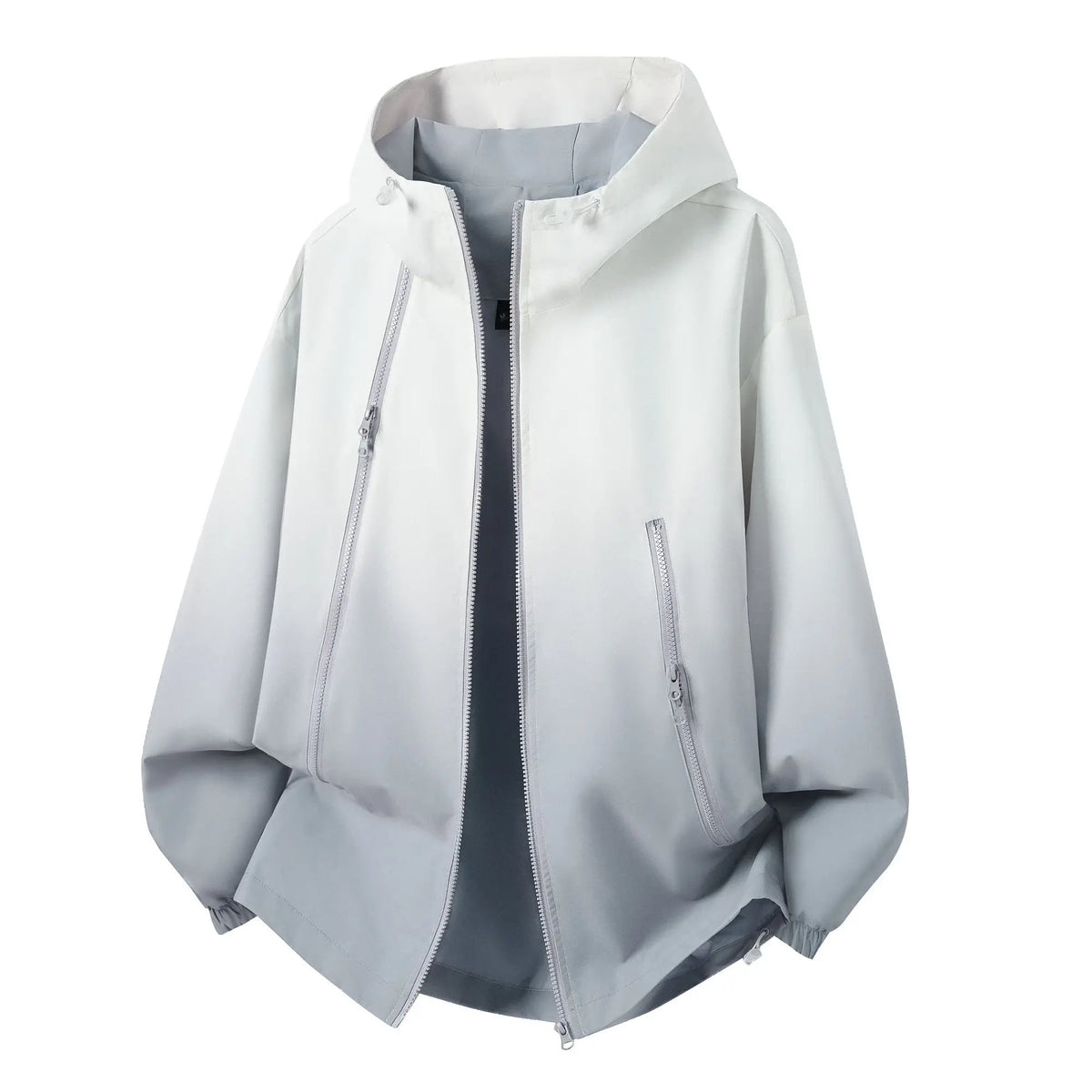 Unisex Gradient Hooded Windbreaker Jacket – Loose-Fit Waterproof & Windproof Outdoor Casual Coat