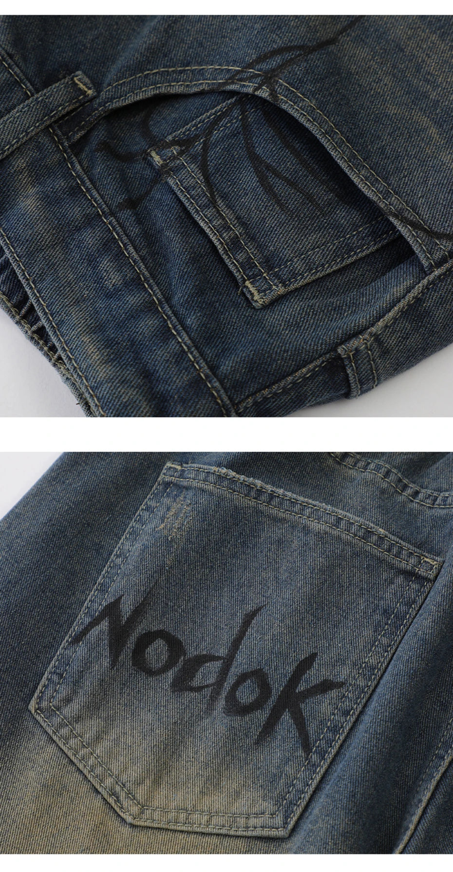 Men’s Y2K Denim Shorts – Blue Spider Cobweb Print, Loose Fit Harajuku Hip Hop Streetwear Summer Shorts