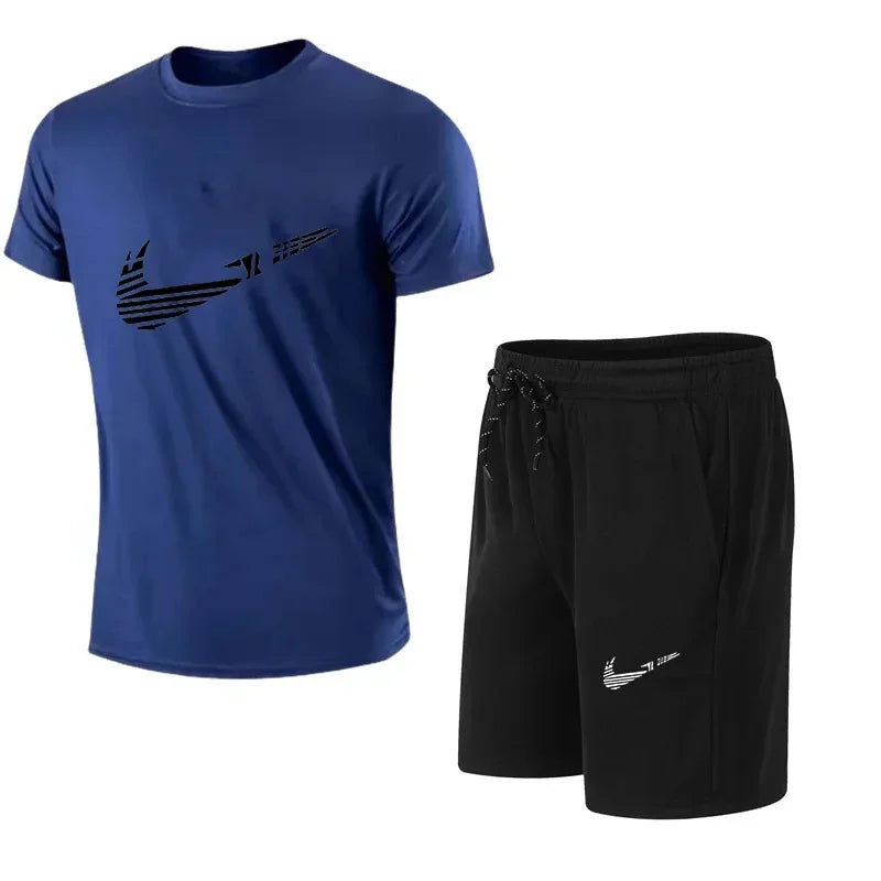 Men's Summer Tracksuit Set – T-Shirt & Shorts 2 Piece Gym Jogging Suit