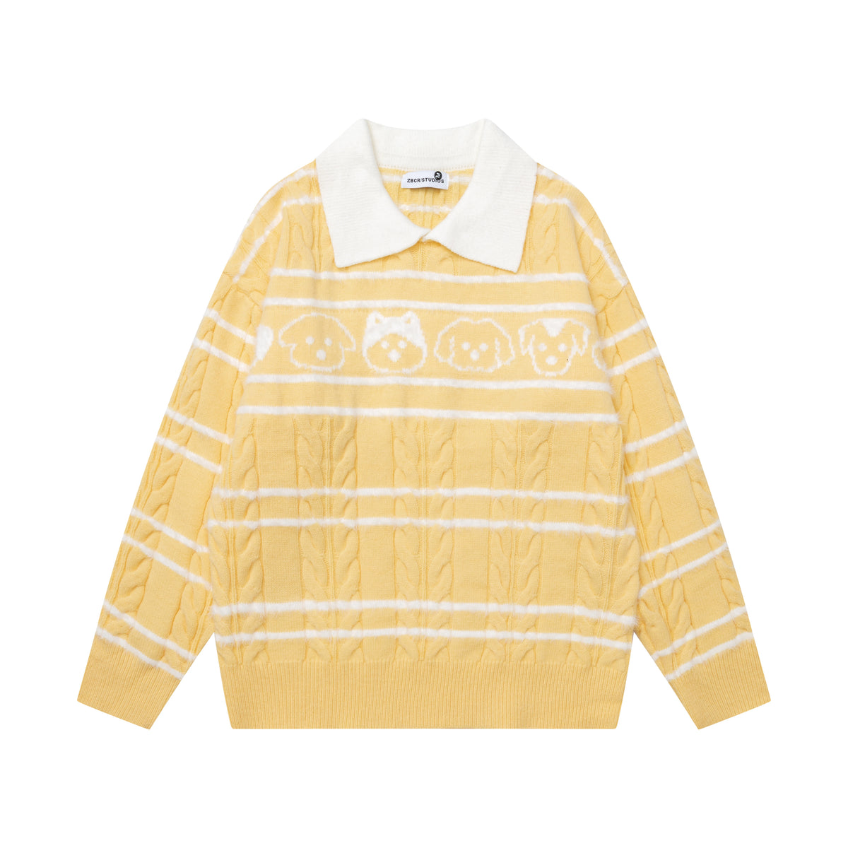 Women’s Striped Knit Sweater – Loose-Fit Long Sleeve Casual Pullover, Soft Autumn & Winter Top
