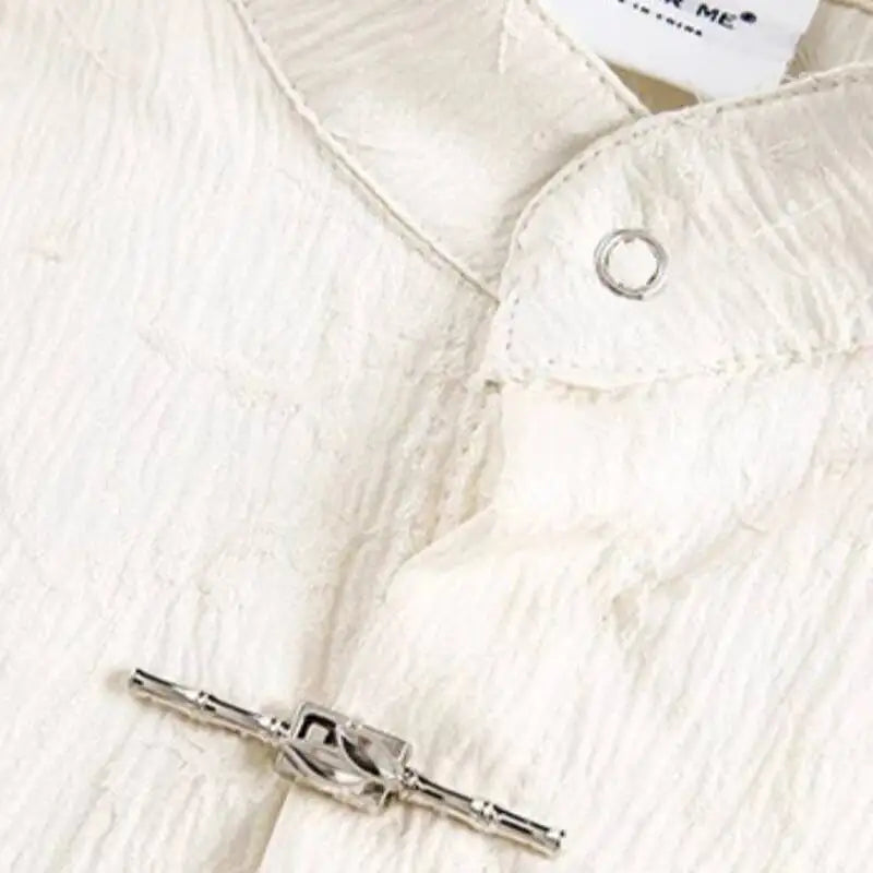 Men’s Chinese Embroidered Shirt – Stand Collar Tang-Inspired Short-Sleeve Top | Modern Traditional Summer Style