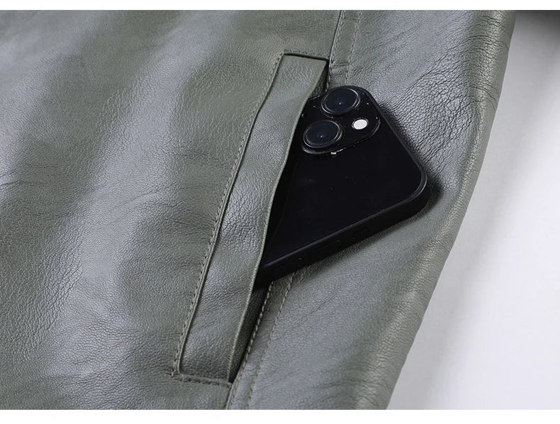 Men’s Slim-Fit Leather Jacket – Retro Lapel Coat | Stylish Spring & Autumn Casual Business Outerwear