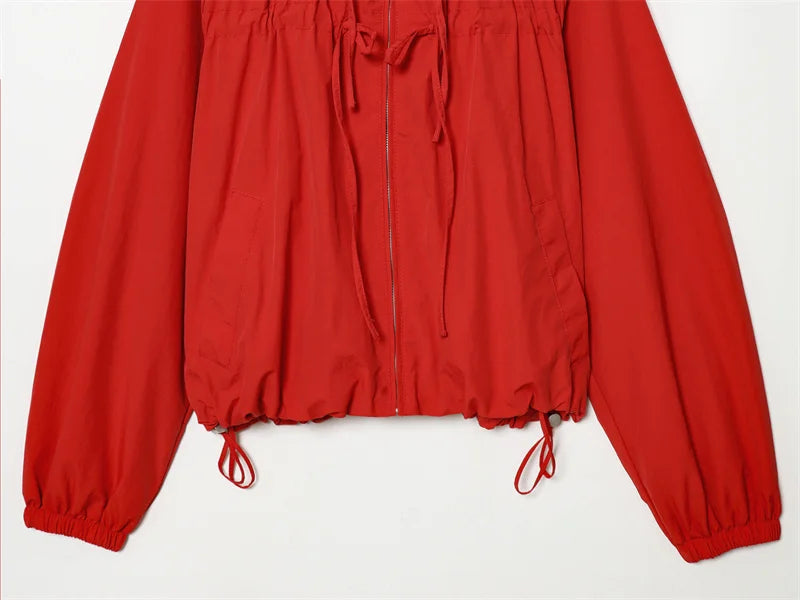 Women’s 2026 Autumn Hoodie Jacket – Long Sleeve Drawstring Zip-Up Cardigan, Casual Versatile Fashion Outerwear