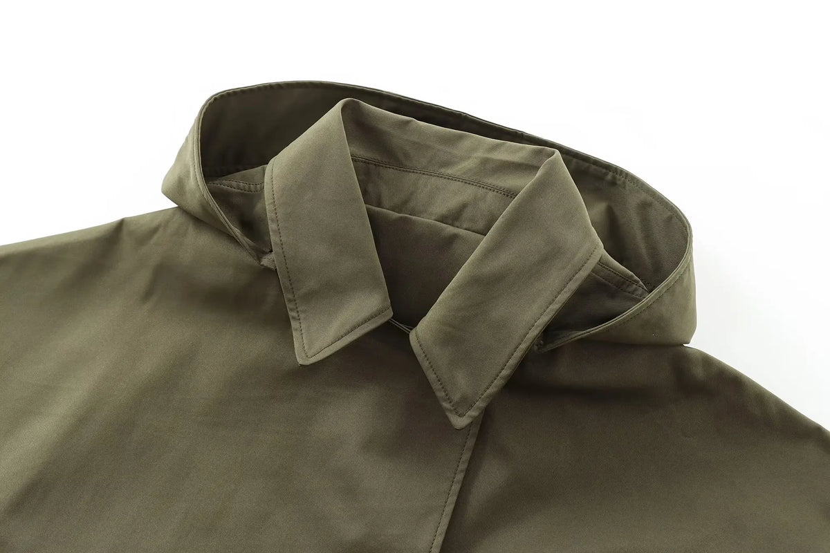 Women’s Hooded Trench Coat – Long Sleeve Windbreaker Jacket, Stylish Casual Winter Outerwear