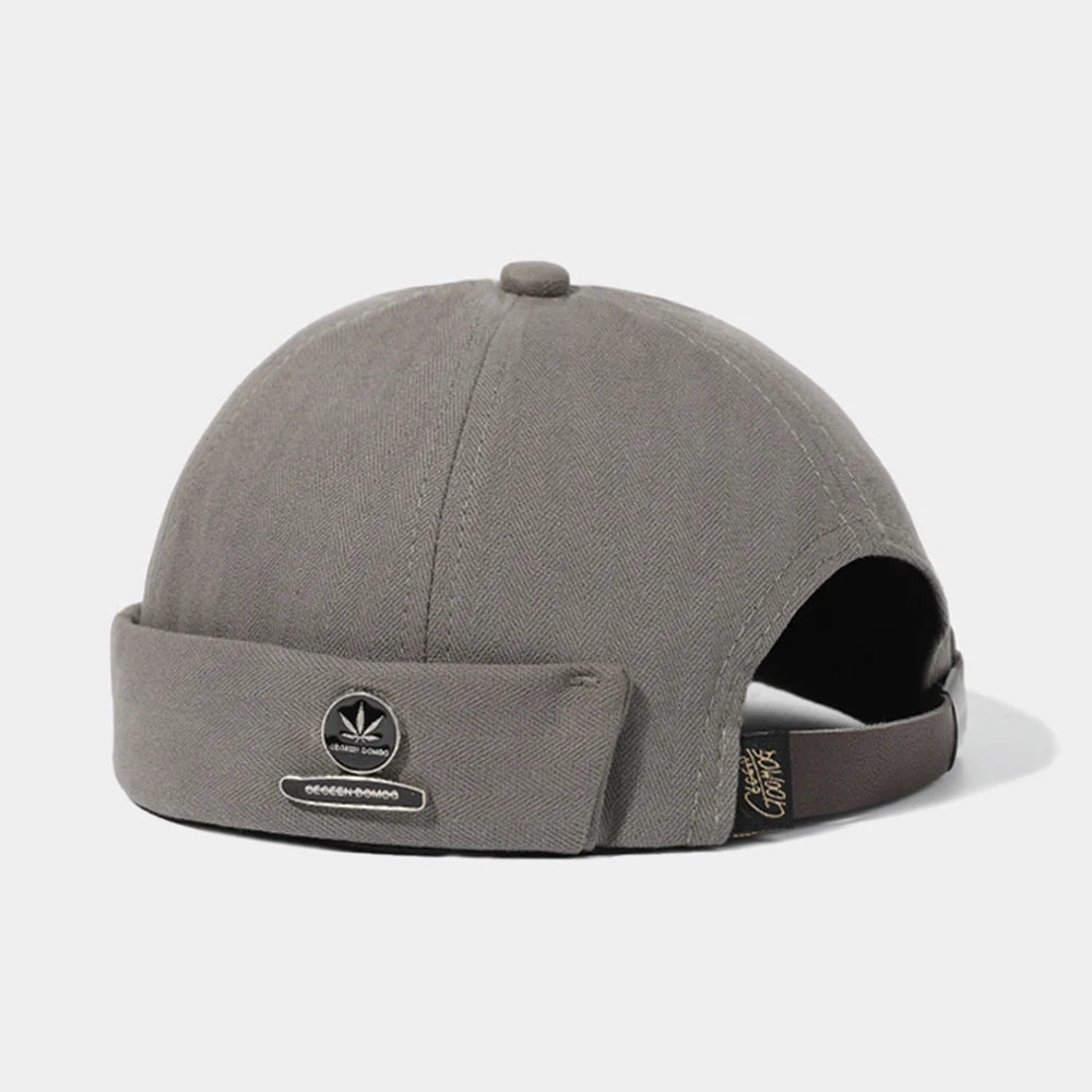 Unisex Cotton Brimless Skullcap – Retro Docker Hat, Hip Hop Streetwear Beanie for Summer & Outdoor Wear