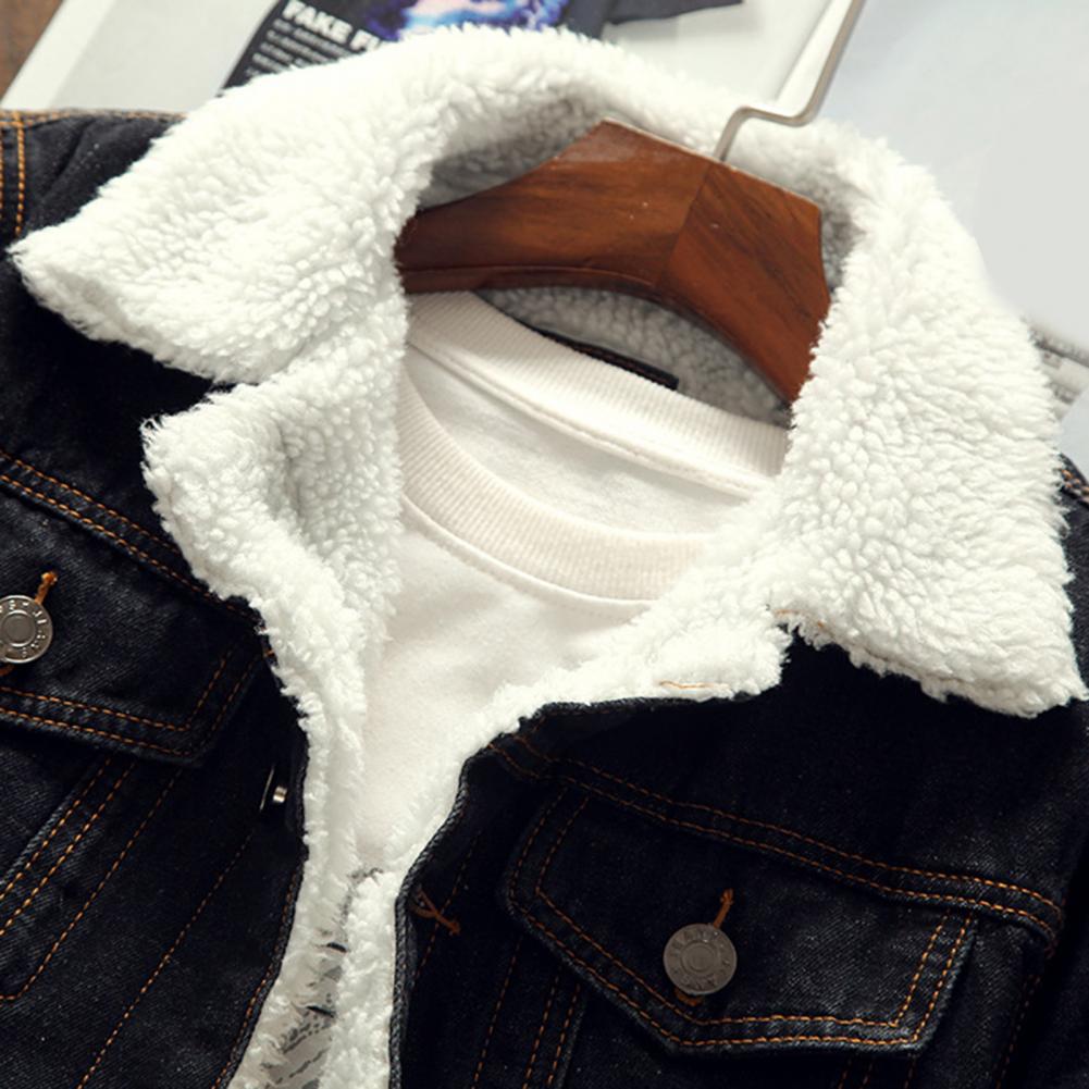 Men's Winter Fleece-Lined Denim Jacket – Thicken Warm Velvet Inner Coat