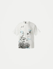 Unisex Floral Print T-Shirt – Loose Fit Cotton Casual Short Sleeve Top