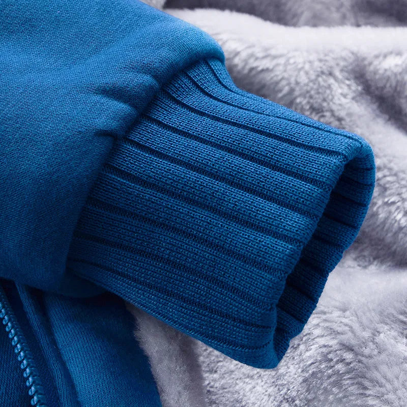 Men’s Winter Fleece Hoodie Jacket – Thick Warm Zipper Coat