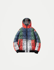 Men’s Winter Padded Jacket – Bandana Print Hooded Cotton Coat, Thick Warm Varsity Streetwear