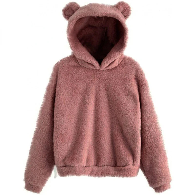 Women’s Rabbit Ear Hoodie – Cute Plush Warm Sweatshirt | Autumn & Winter