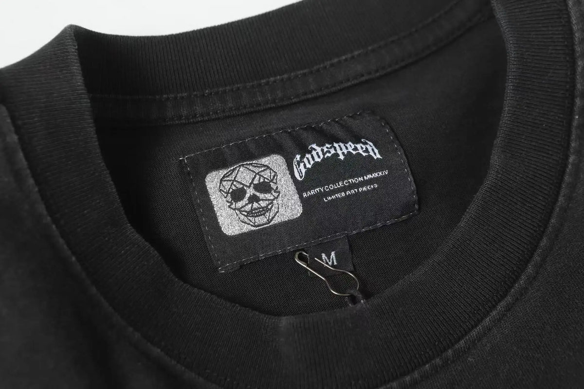 Men’s Skull Motocross T-Shirt – Vintage Washed Cotton Streetwear Tees
