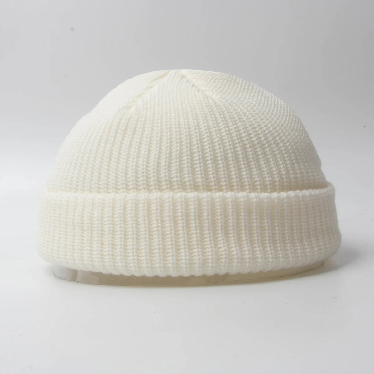 Women’s Y2K Gothic Beanie – Winter Knit Skull Cap with Metal Ring Detail, Harajuku Hip Hop Streetwear Hat