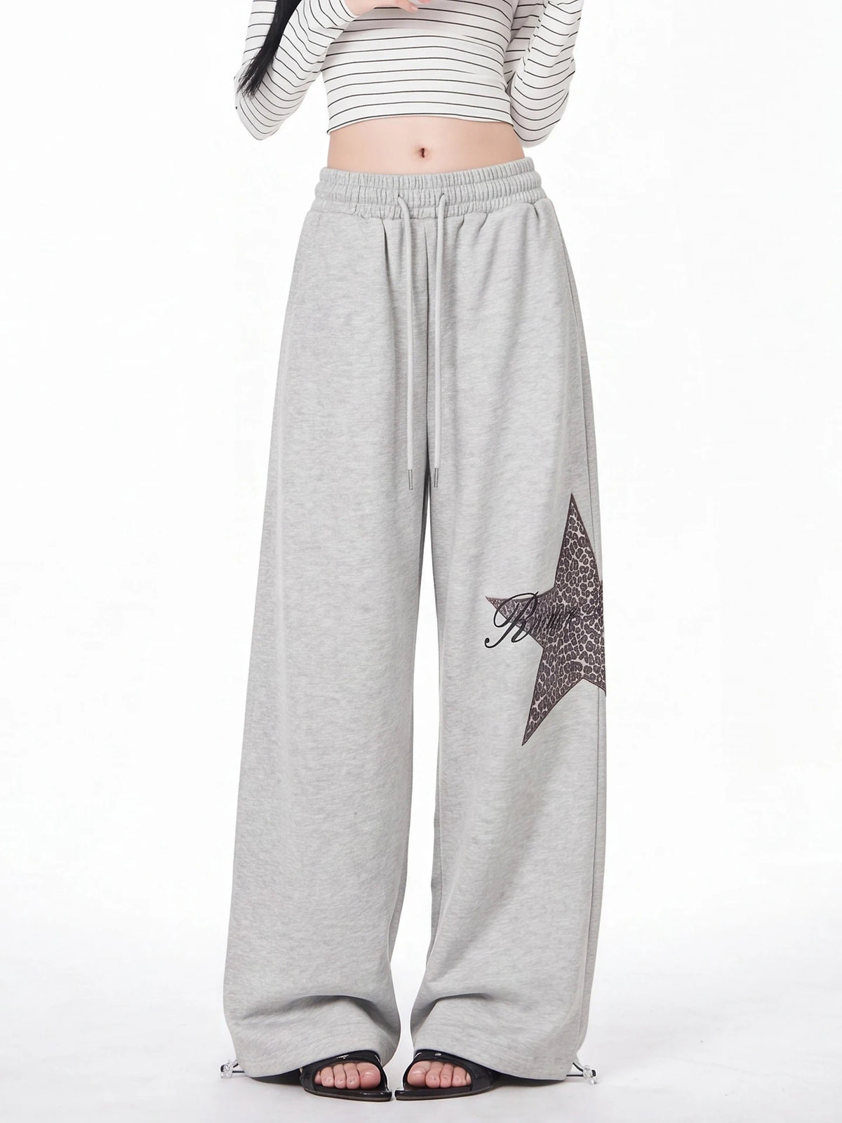 Women’s Embroidered Wide-Leg Pants – Loose Straight-Leg Trousers | American High-Street Casual Style