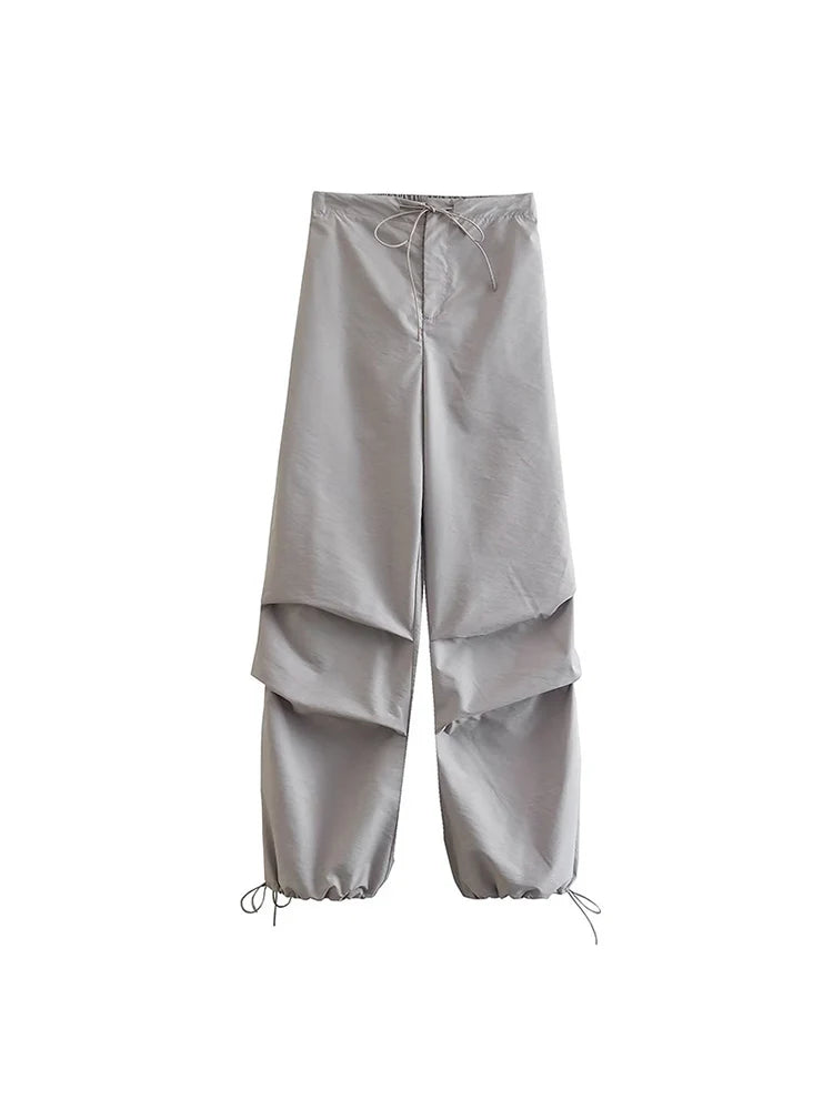 Women’s High-Waist Cargo Parachute Pants – Chic Jogger Trousers