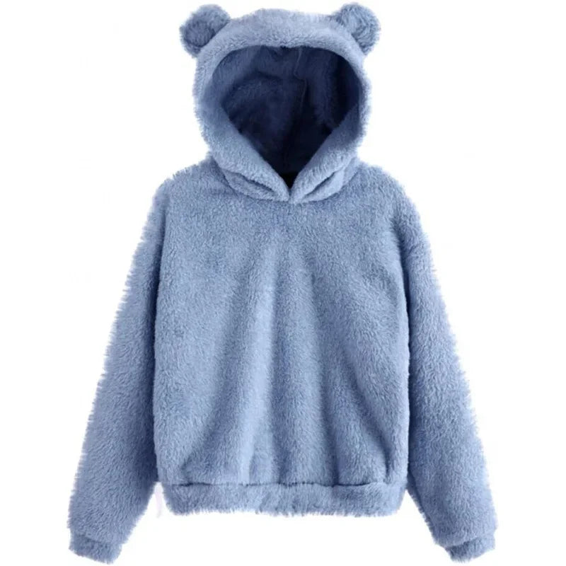 Women’s Rabbit Ear Hoodie – Cute Plush Warm Sweatshirt | Autumn & Winter