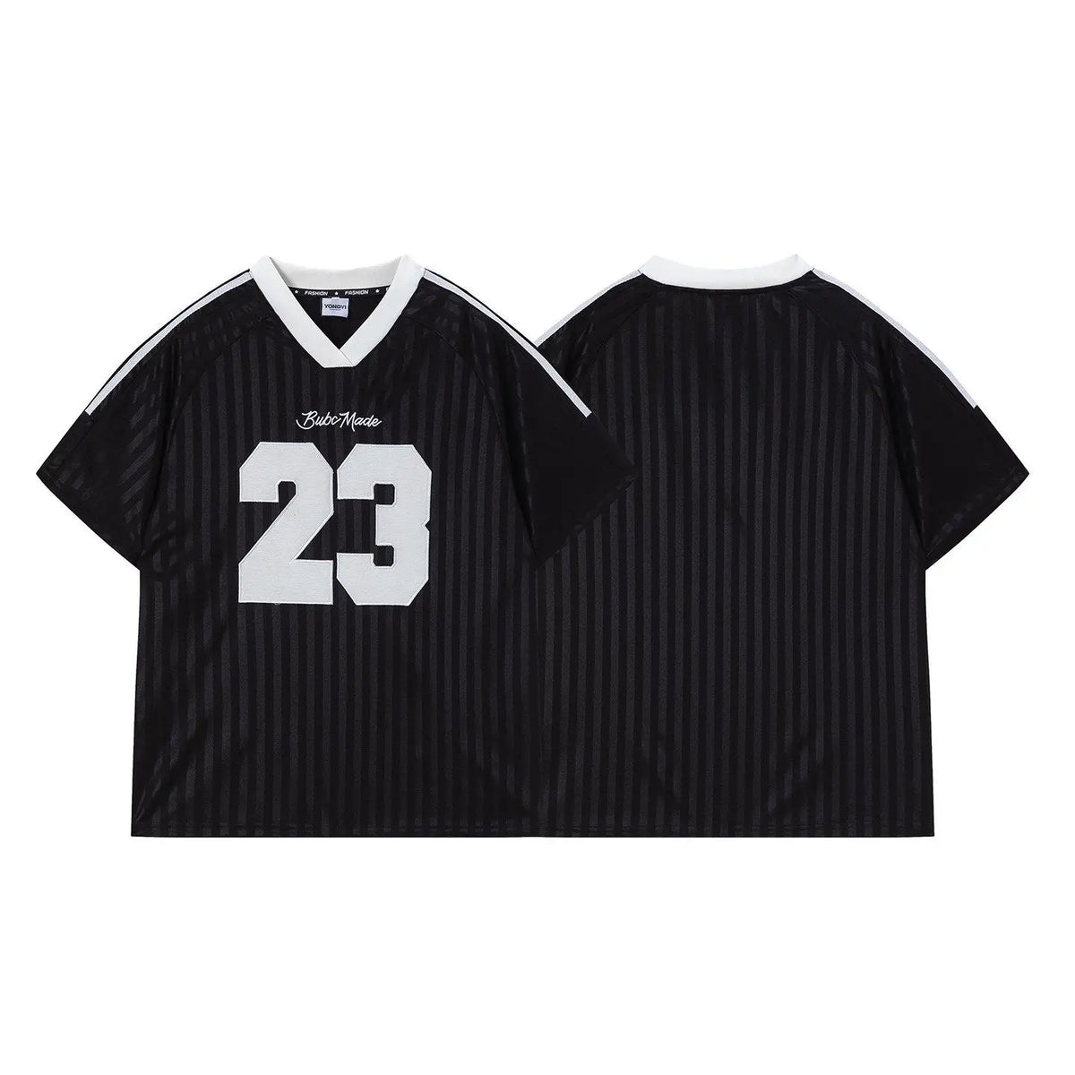 American Sports No.23 Unisex T-Shirt – V-Neck Striped Graphic Loose Fit Top