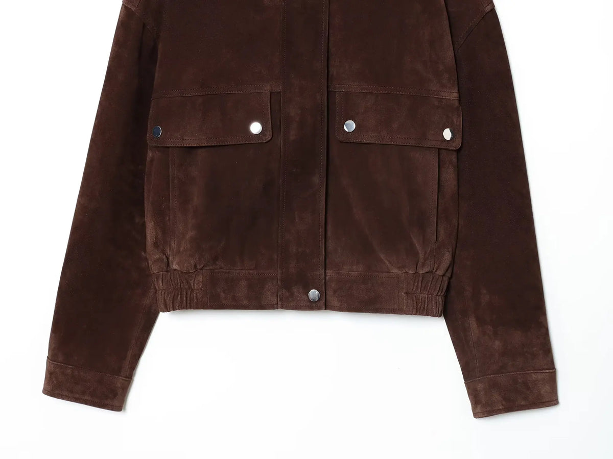 Women’s Autumn Slim Fit Jacket – Warm Streetwear Coat with Big Pocket