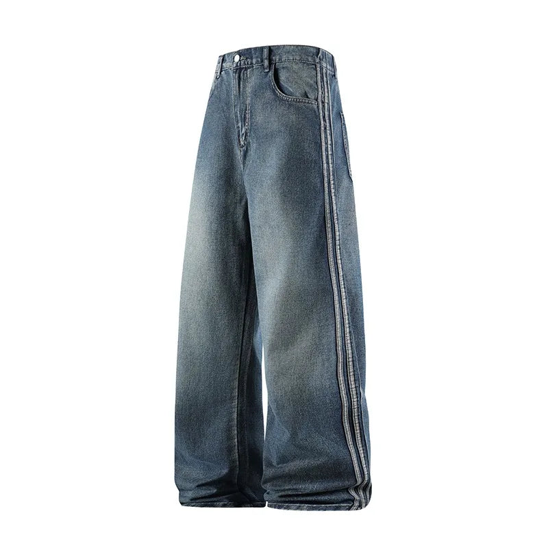 Men’s Baggy Jeans – Loose Fit Straight Leg Wide Leg High Street Casual Denim Pants