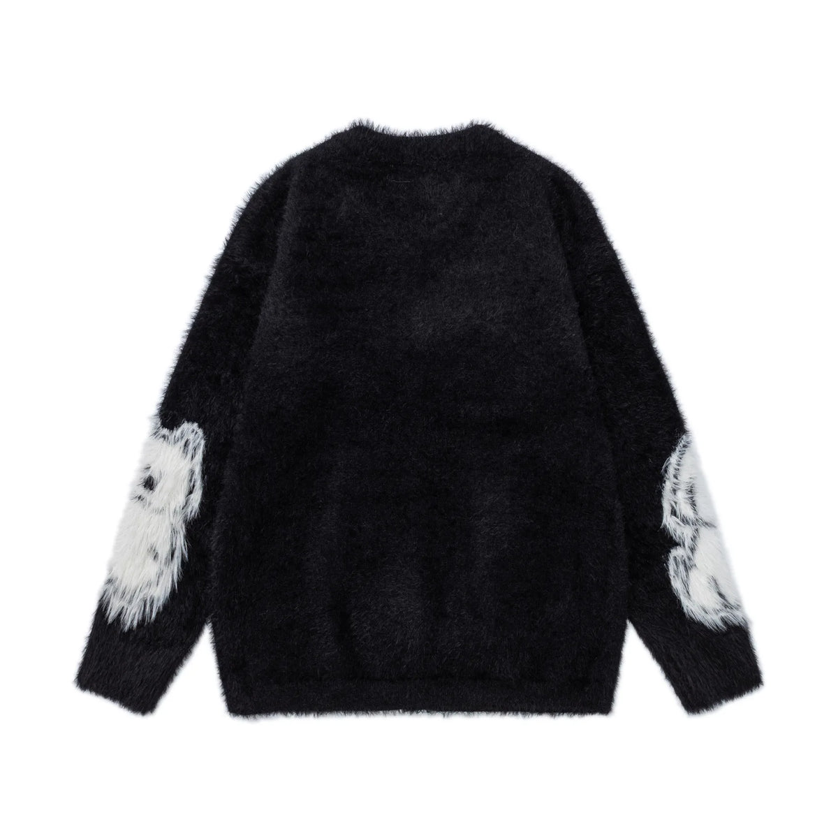 Unisex Y2K Cartoon Knit Cardigan – Oversized Retro Graphic Sweater, Harajuku Streetwear Loose-Fit Knitwear