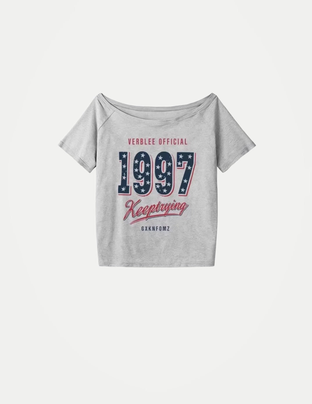 Women’s Summer Letter Print T-Shirt – American Retro Star Short Sleeve Slim Fit Streetwear Top