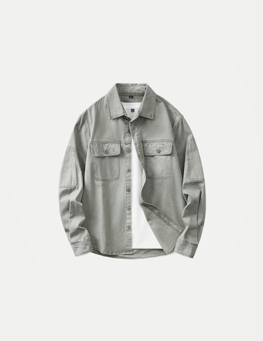 Men’s Vintage Workwear Shirt – Loose Fit Long Sleeve Casual Shirt