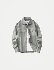 Men’s Vintage Workwear Shirt – Loose Fit Long Sleeve Casual Shirt