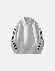 Men’s Striped Patchwork Sweatshirt – Cotton Pullover | Casual Fall Streetwear