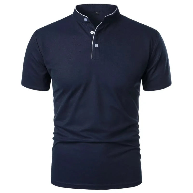 Men’s Casual Polo Shirt – Short Sleeve Solid Color Oversized Top | Breathable Relaxed Summer Streetwear