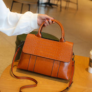 Women’s Genuine Cowhide Leather Crossbody Bag – Luxury Retro Shoulder Handbag, Large Capacity Casual Purse for Ladies