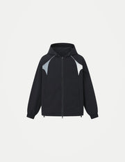 Women’s American Style Hooded Windbreaker – Loose Fit Color Block Printed Casual Workwear Jacket