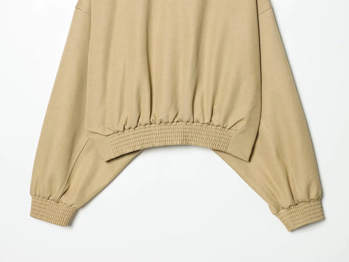 Women’s Lapel Bomber Jacket – Spring/Autumn Solid Coat