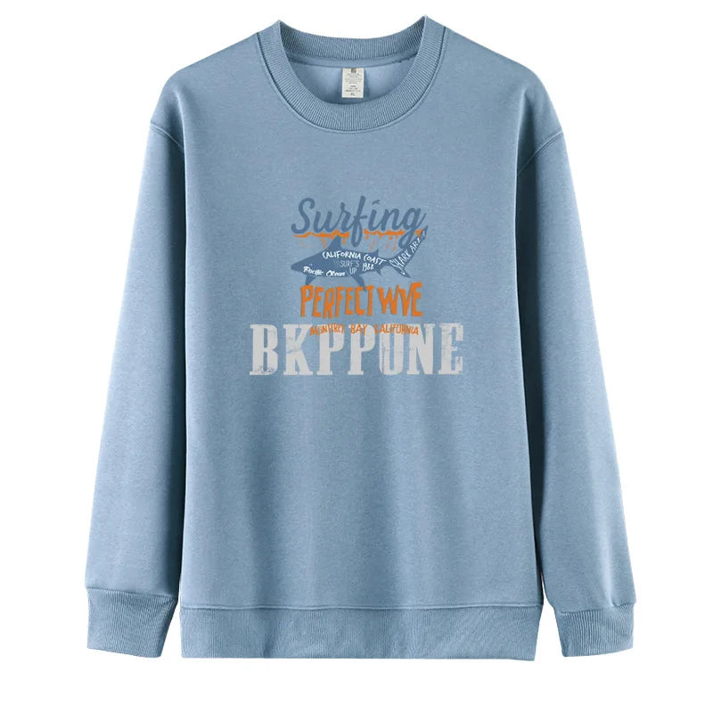 Unisex American Style Oversized Sweatshirt – Round Neck Long Sleeve Printed Pullover, Casual Streetwear Top