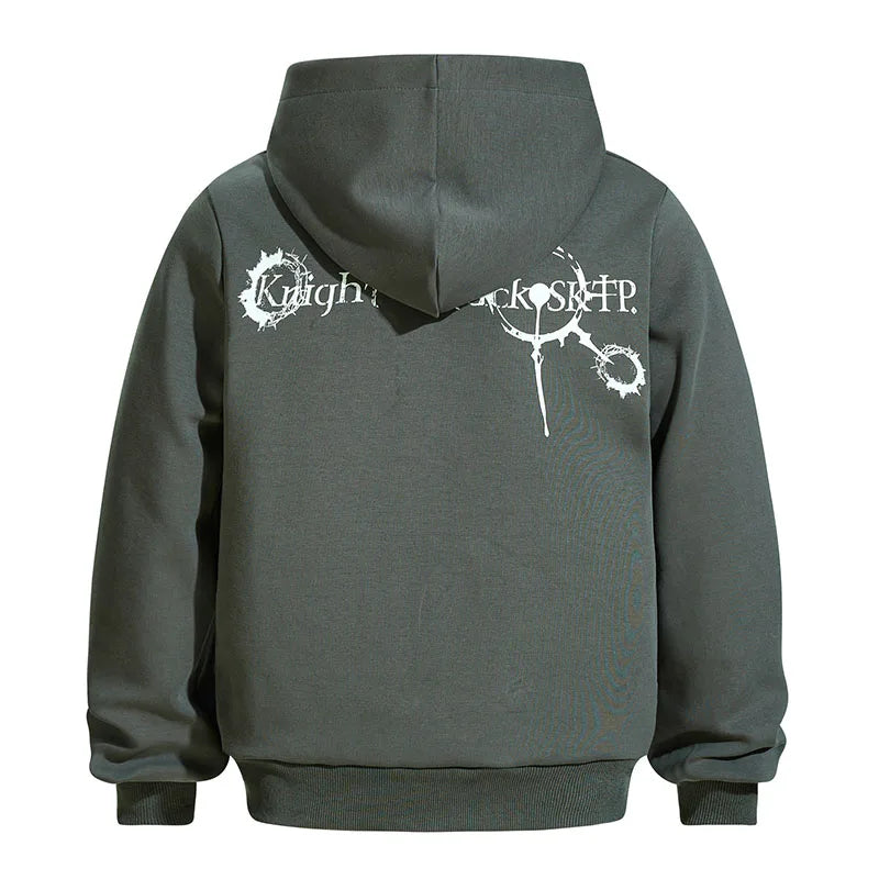 Men’s Vintage Hip Hop Printed Hoodie – Loose Fit Harajuku Streetwear Pullover for Spring & Autumn