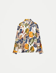 Women’s Printed Turn-Down Collar Blouse – Loose Fit Single-Breasted Shirt for Spring/Summer