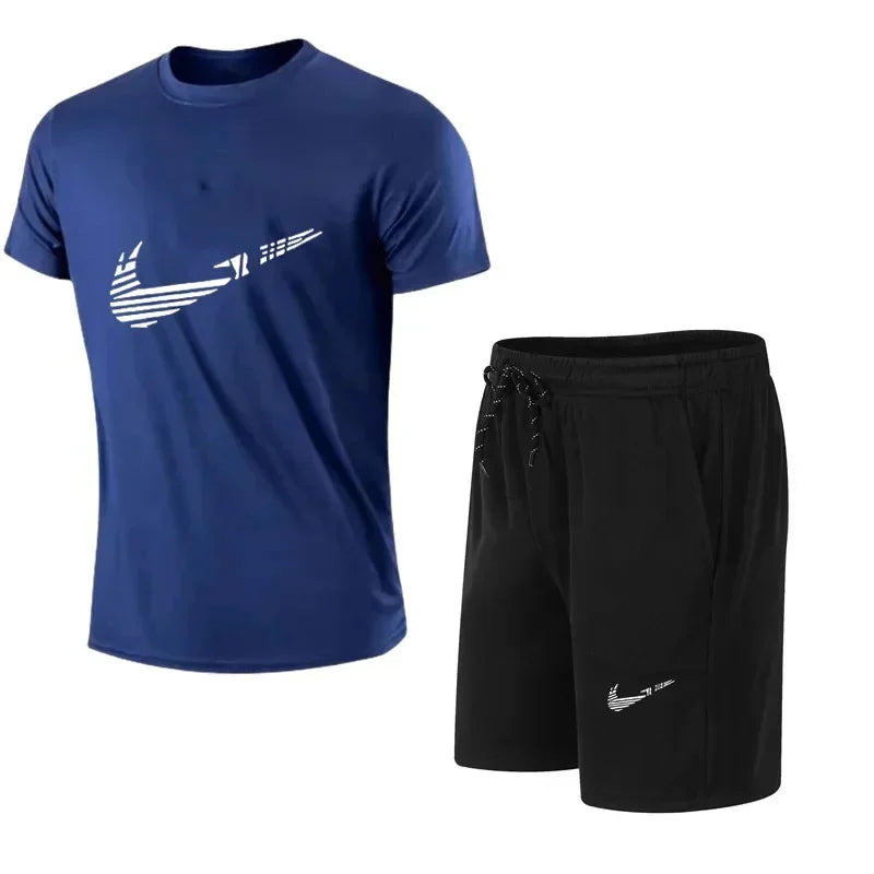 Men's Summer Tracksuit Set – T-Shirt & Shorts 2 Piece Gym Jogging Suit