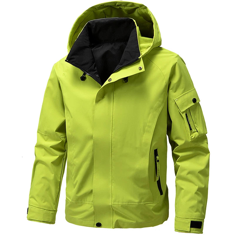 Men’s Softshell Windbreaker Jacket – Lightweight Hooded Waterproof Outdoor Coat for Hiking, Camping & Travel