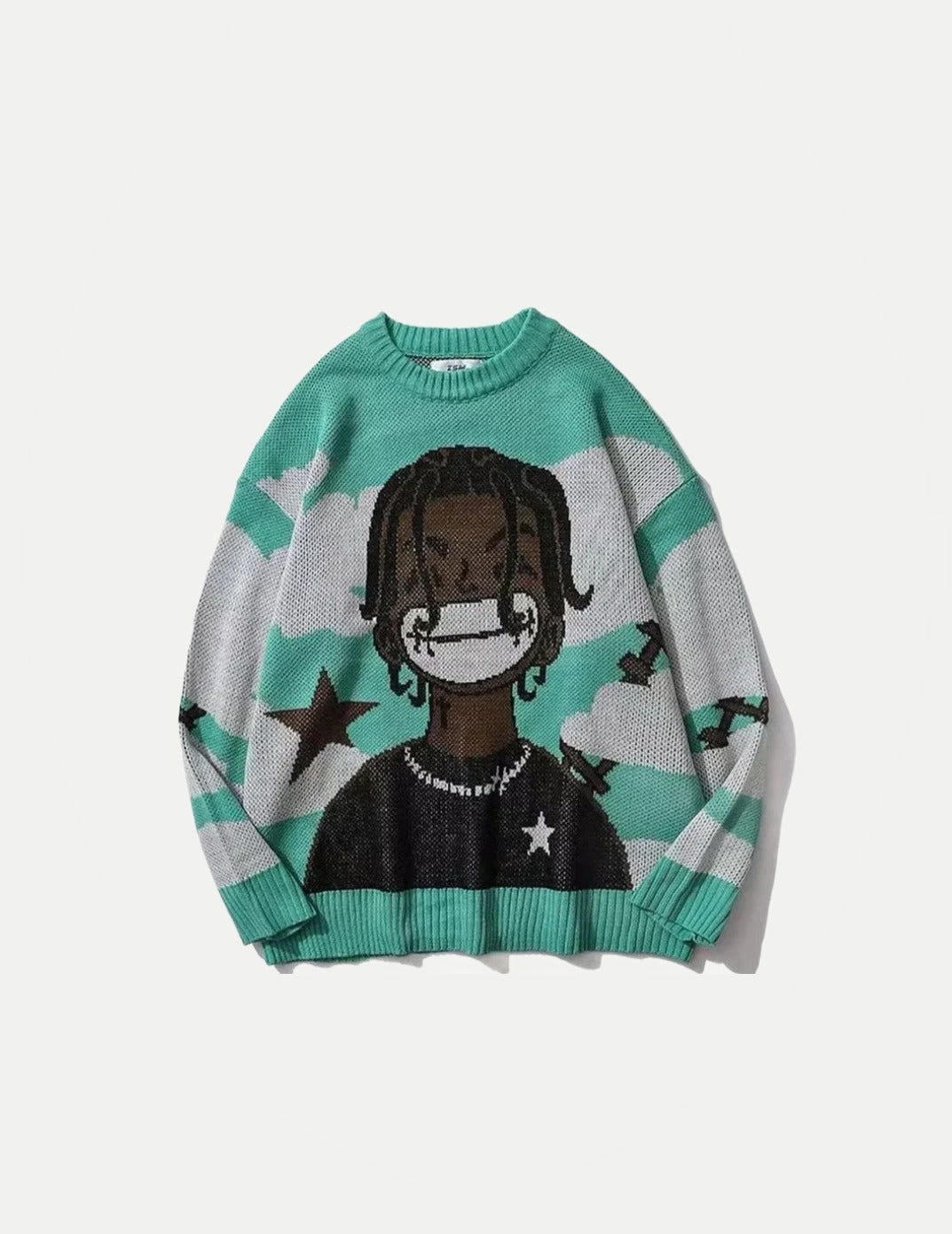 Women’s Y2K Punk Sweater – Loose-Fit O-Neck Jumper | Autumn & Winter Streetwear Knit Top