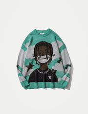 Women’s Y2K Punk Sweater – Loose-Fit O-Neck Jumper | Autumn & Winter Streetwear Knit Top
