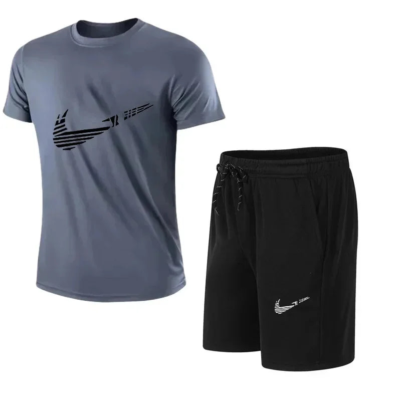 Men's Summer Tracksuit Set – T-Shirt & Shorts 2 Piece Gym Jogging Suit